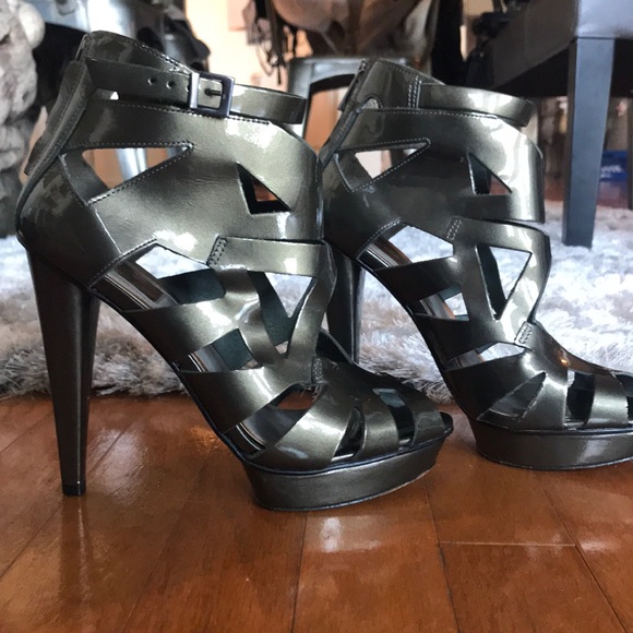 TOPSHOP Boutique Pewter Cage Heels *RARE* - Picture 6 of 8